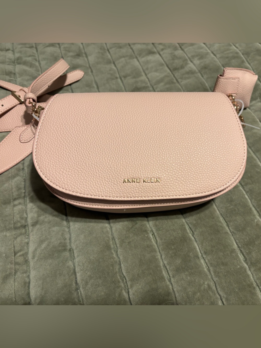 Anne Klein Light Pink Pebbled Crossbody Bag